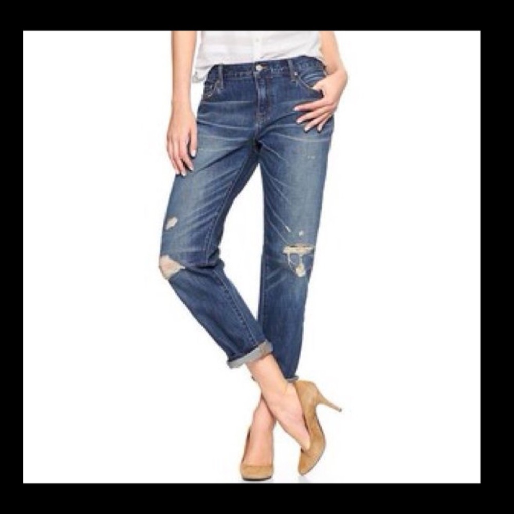 GAP Sz 14 Boyfriend Fit Damaged Jeans - Picture 2 of 10